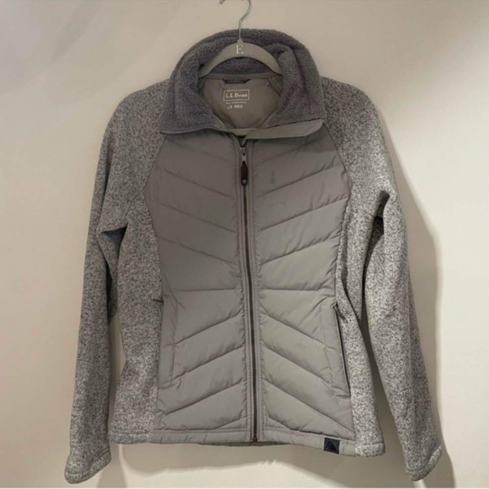 LL Bean Grey Down & Fleece Jacket